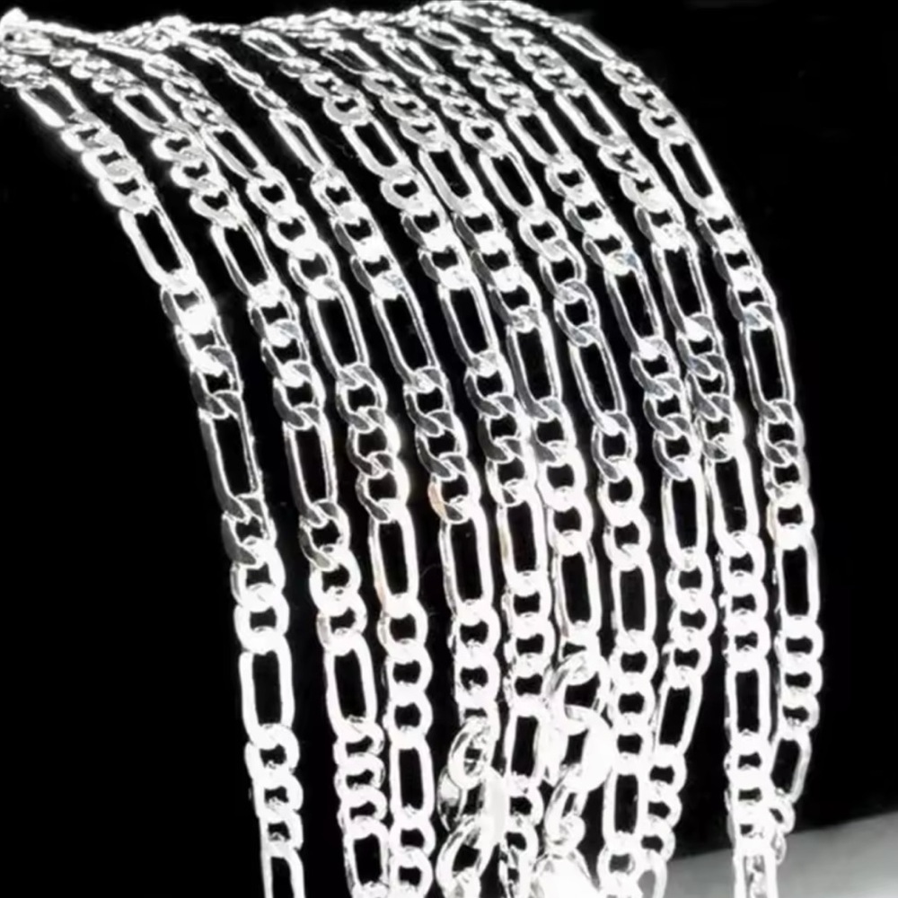 Silver men Chain Necklace - Picture 2 of 3